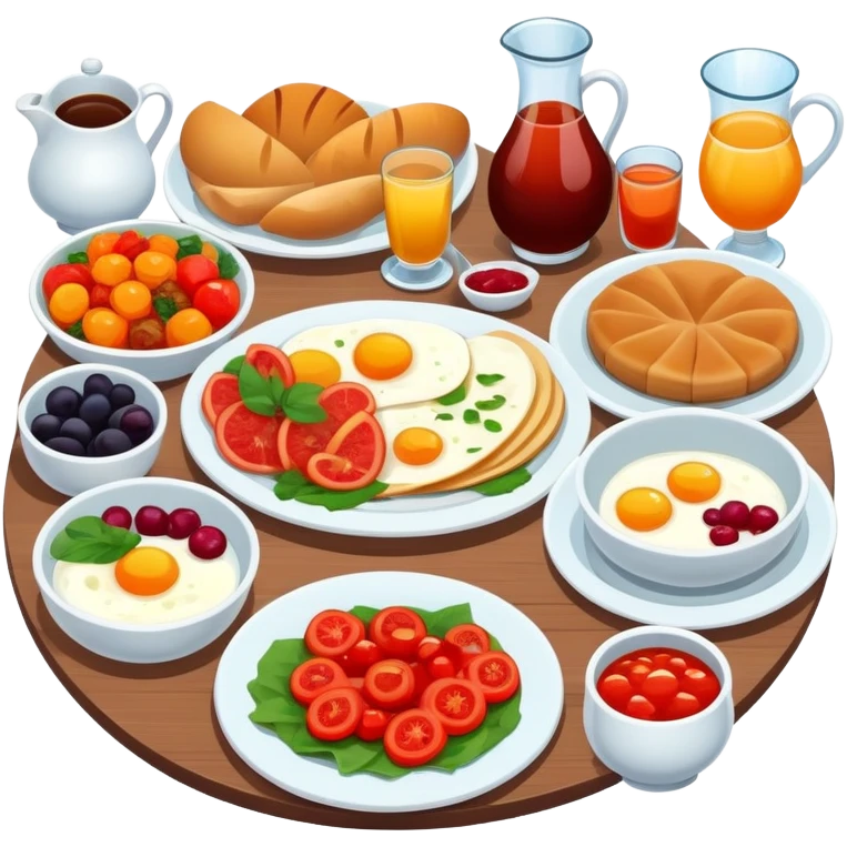 Turkish Breakfast text with Beautiful finish  emoji