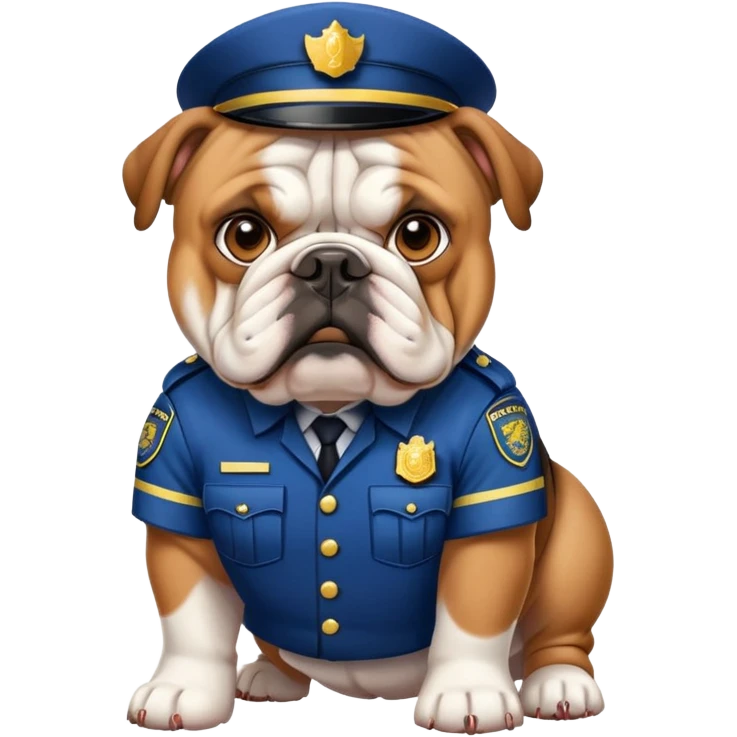 english bulldog in a security uniform emoji
