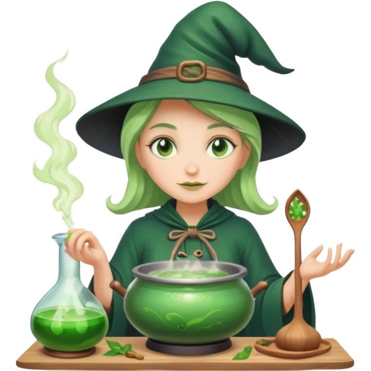 green witch cooking potion emoji