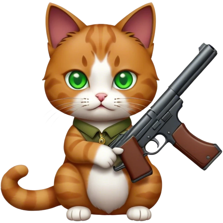 Cat with a gun emoji
