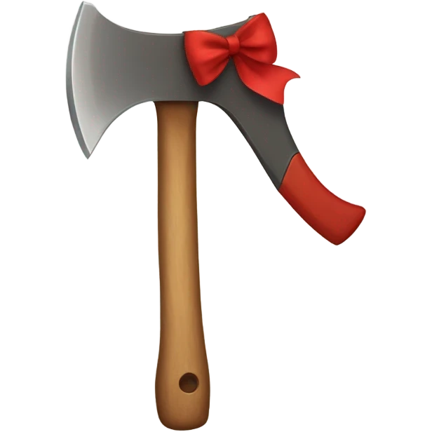 cute axe with red bow emoji