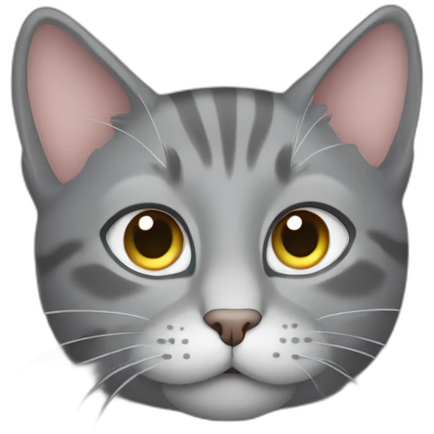 gray cat peaking between emoji