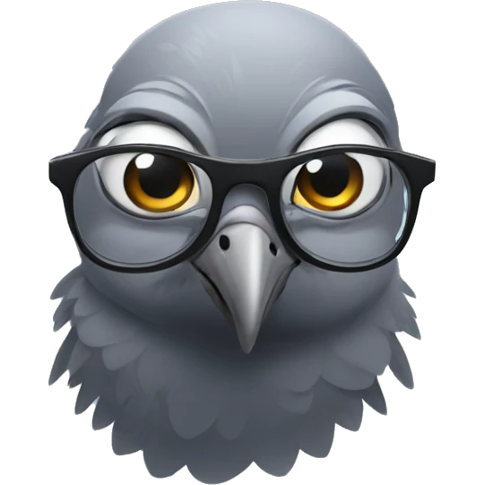 Pigeon wearing glasses emoji