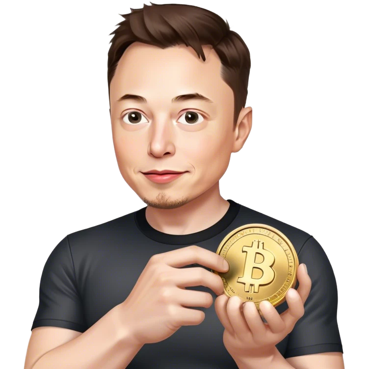 Elon musk holding dodge coin emoji