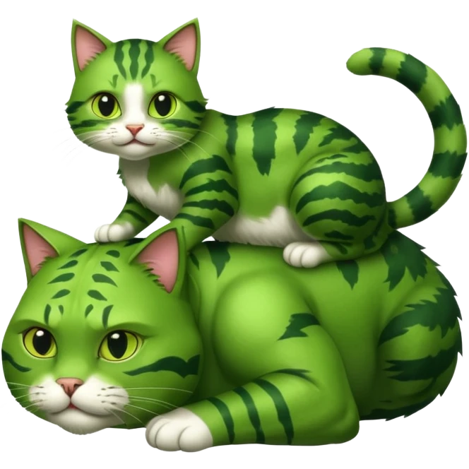 Cat riding on hulks back emoji
