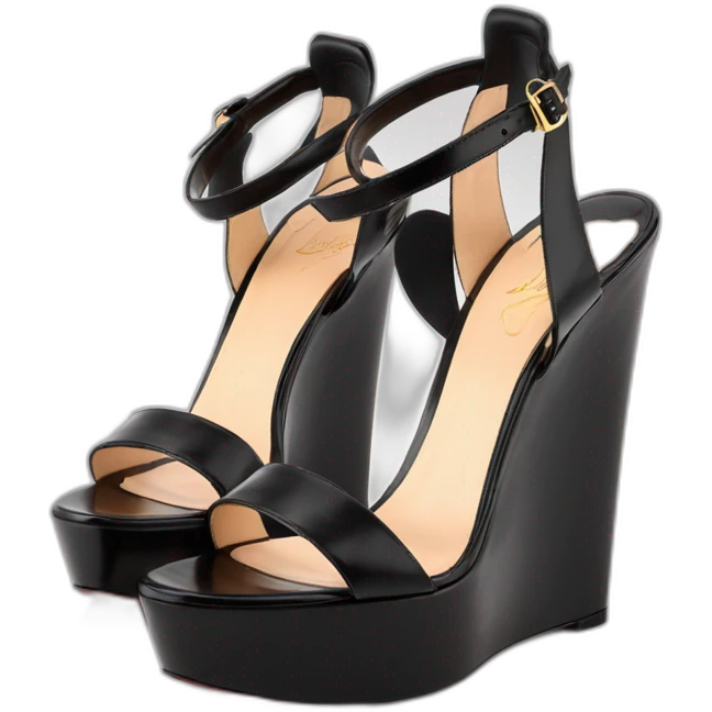 Sandal Platform wedges black louboutin emoji