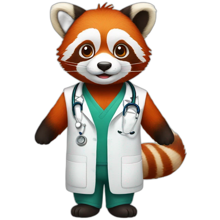 red panda doctor emoji