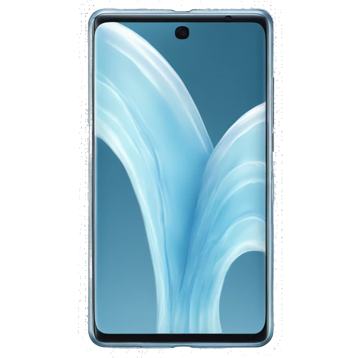 Realistic isolated icy blue samsung galaxy z fold 5 smart phone. emoji