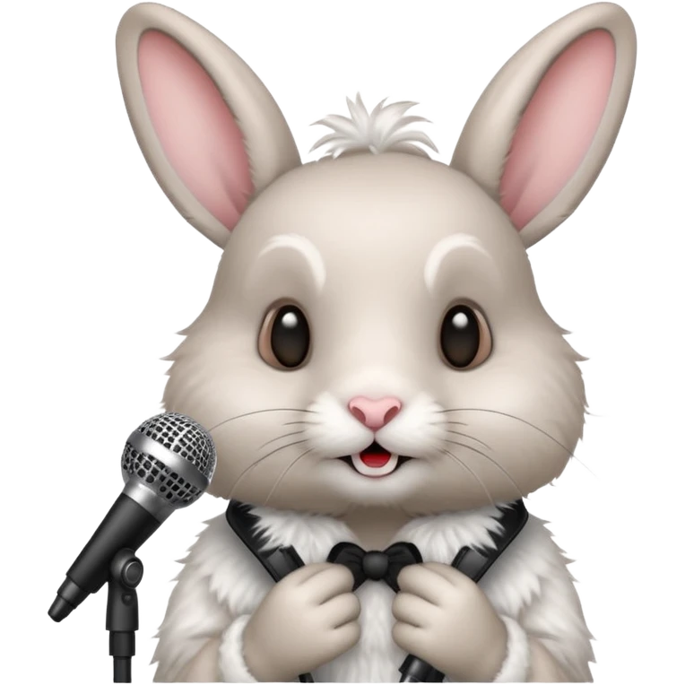 rabbit with microphone emoji