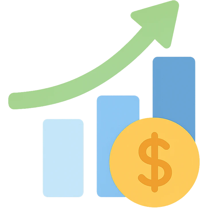 investment modern flat color icon style emoji