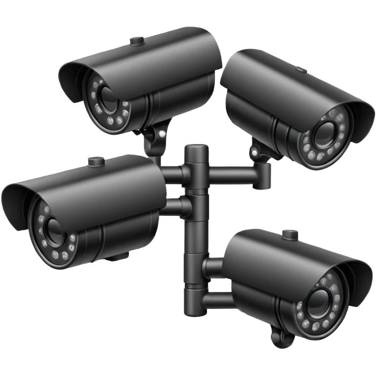 Three cctv cameras together  emoji