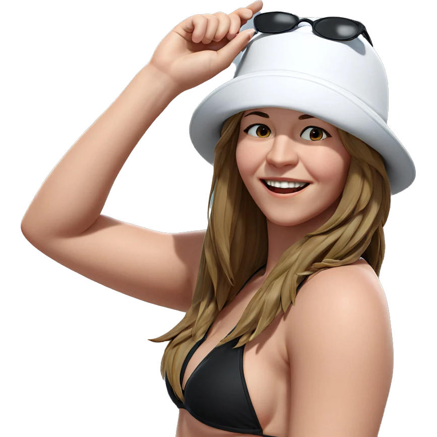 happy girl in bikini emoji