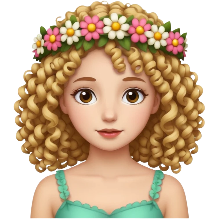 white girl with curly hair emoji