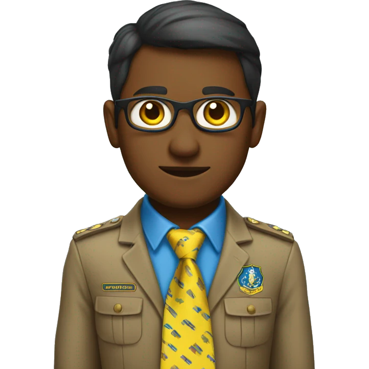 Scoutwith yellow and blue necktie emoji