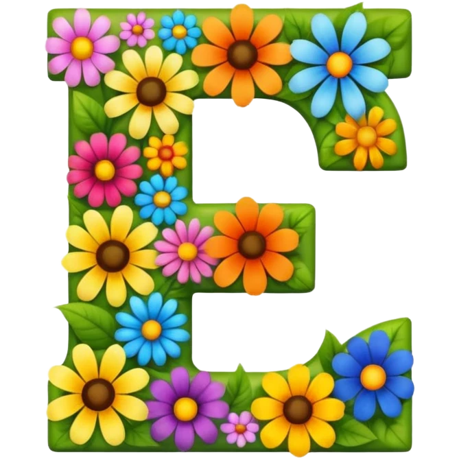 number 7 formed from a variety of flowers emoji