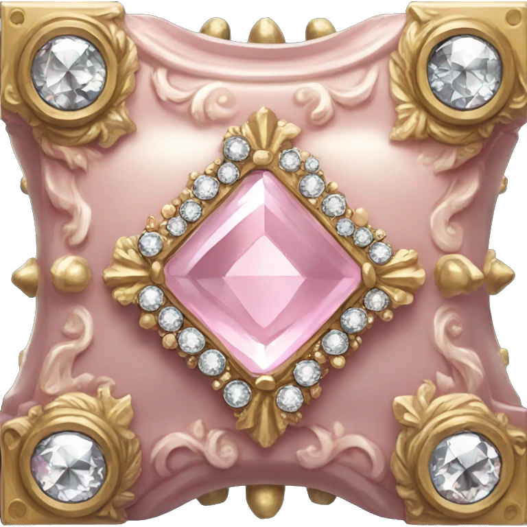 Pale pink Rococo Treasure box filled with diamonds emoji
