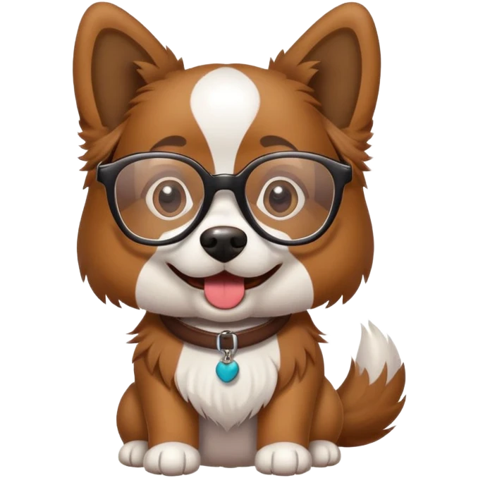Perro con lentes emoji