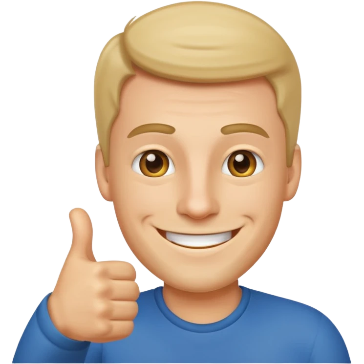 caucasian man giving a thumbs up, emoji style emoji
