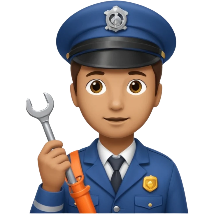 Engineer with wrench,Train Crew. emoji