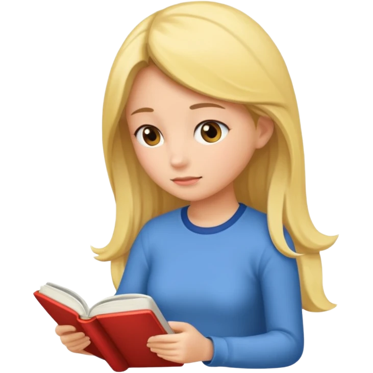 A girl reading novels  emoji