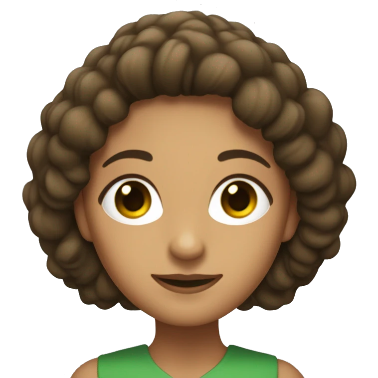 crea un avatar de una mujer de pel castaño claroojos verdes y pecas  emoji