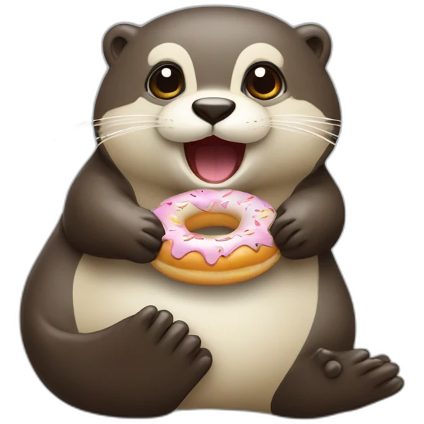 Une loutre qui mange un donut  emoji