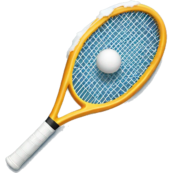Tennis racket with a snow ball emoji