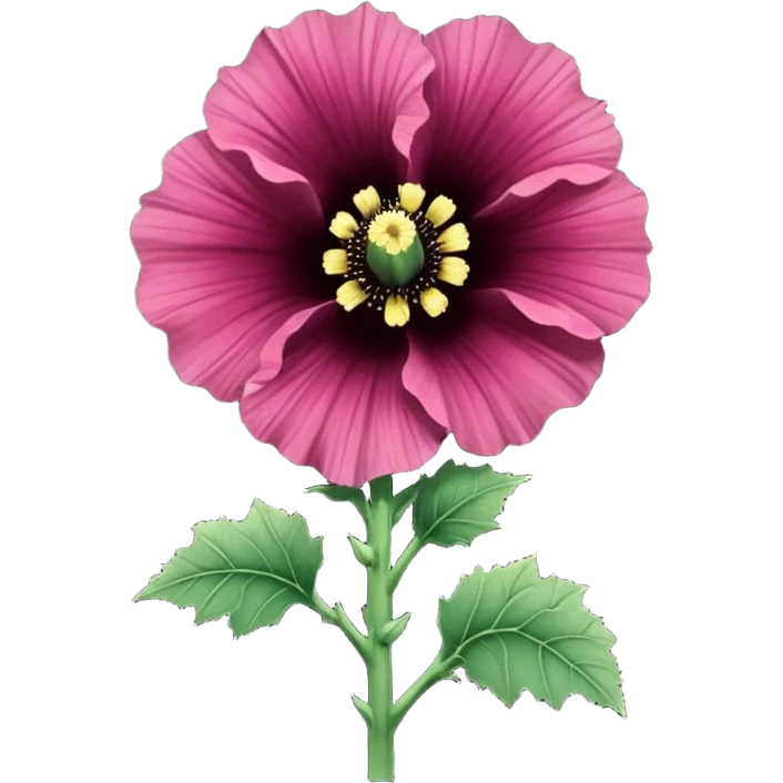 black hollyhock flower emoji