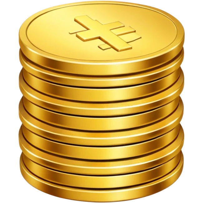 short stack of golden coins emoji