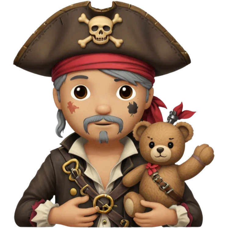 Pirate with teddy bear toy  emoji