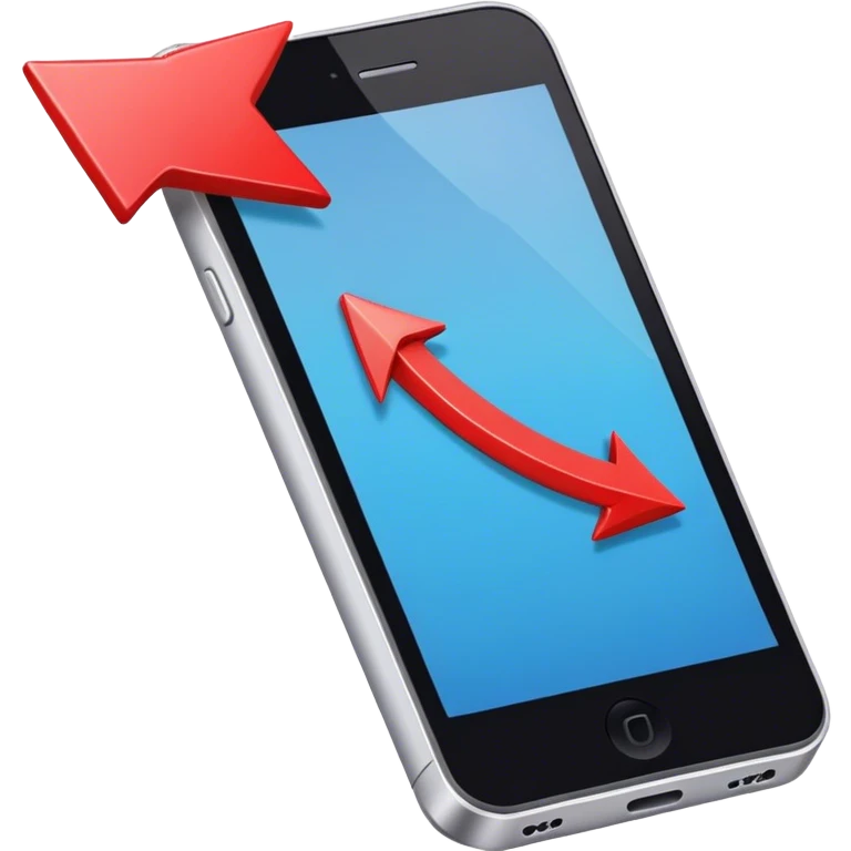 mobile phone and arrow emoji