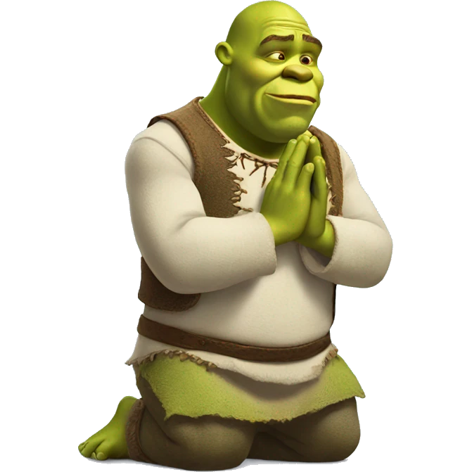 Shrek praying emoji