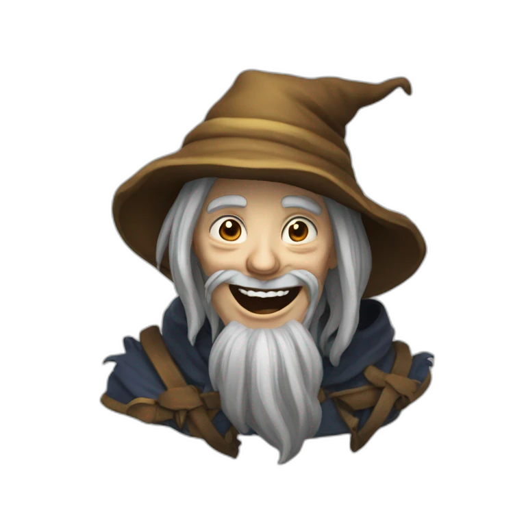 Un sorcier qui pleure de rire emoji