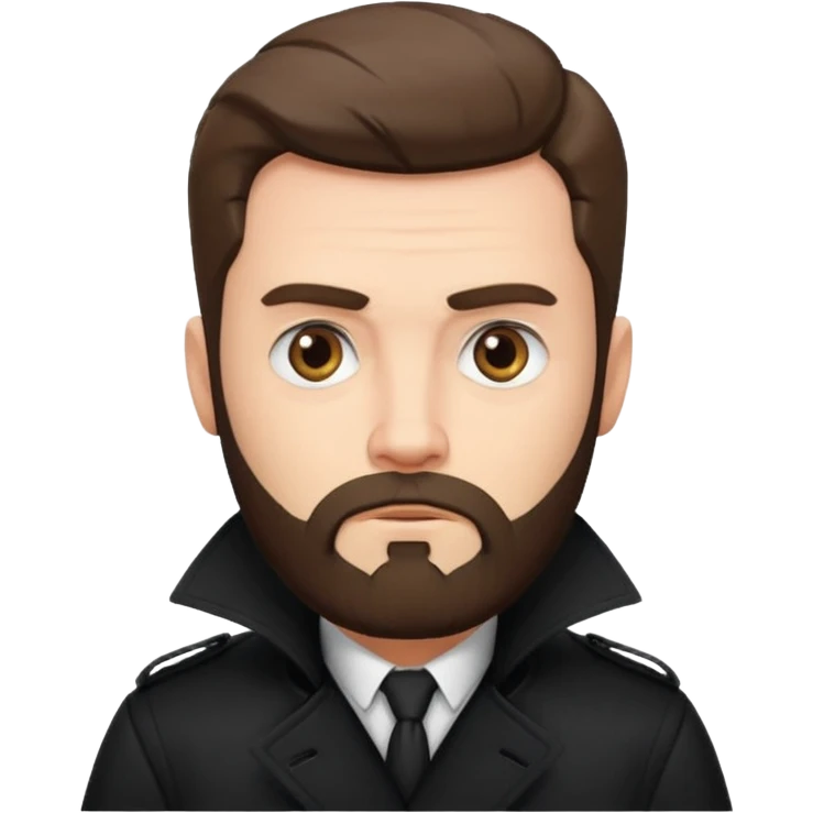 bearded man in black in black trenchhcoat  emoji