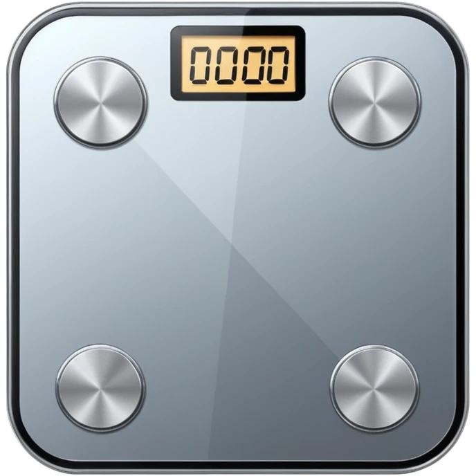 Digital weight scale with 0:00 on it emoji
