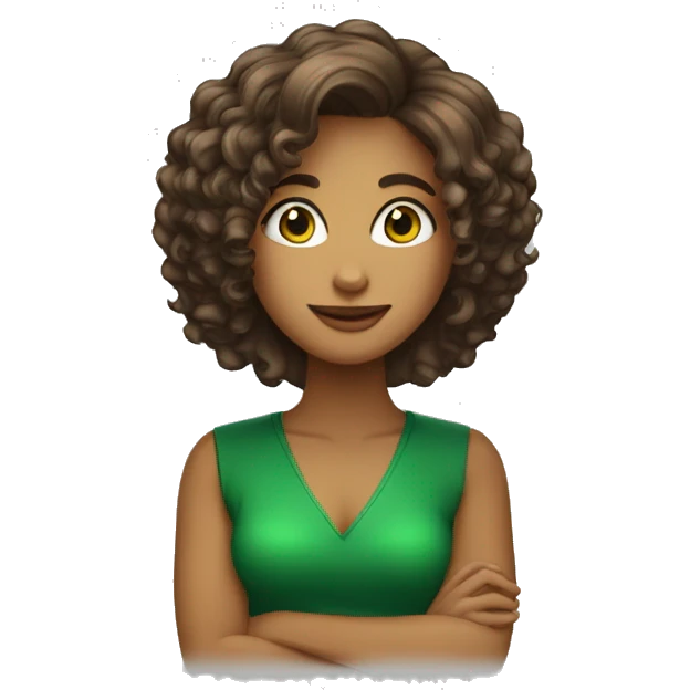 Mulher cabelo castanho claro curto de um lado olhos verdes na academia  emoji