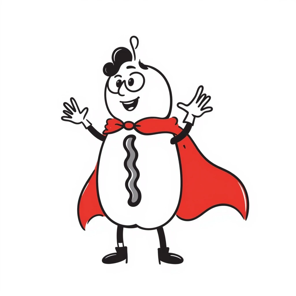 hot dog wearing a red cape emoji