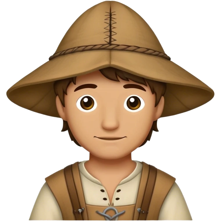 Medieval male peasant hat with rough stitching emoji