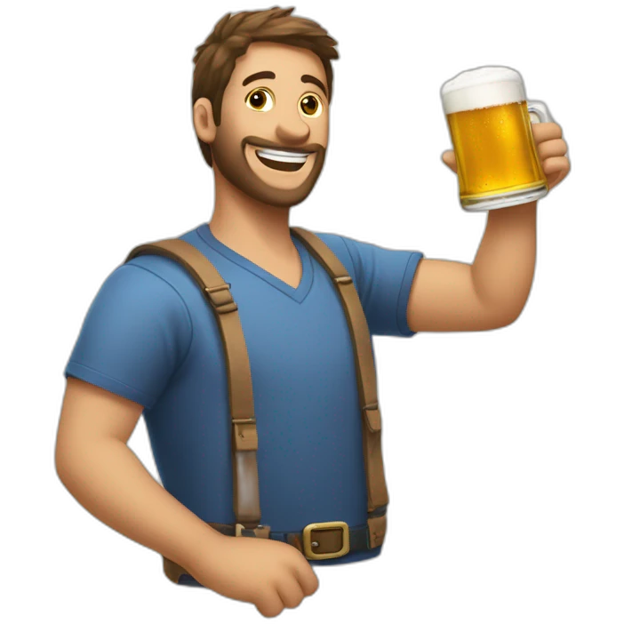 Chat avec une bière à la main emoji