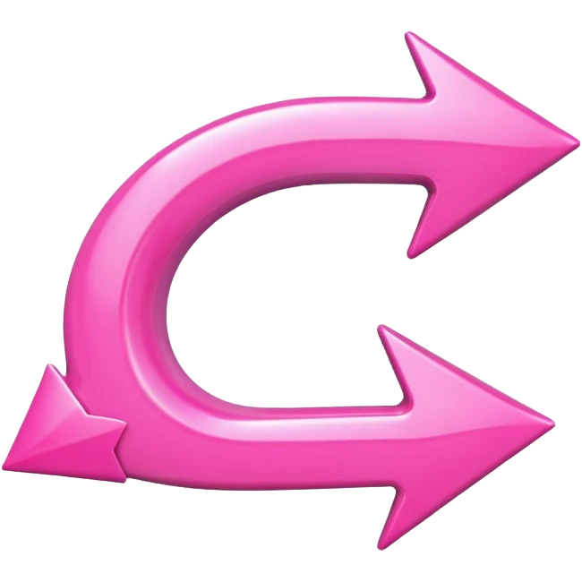Pink curved arrow emoji