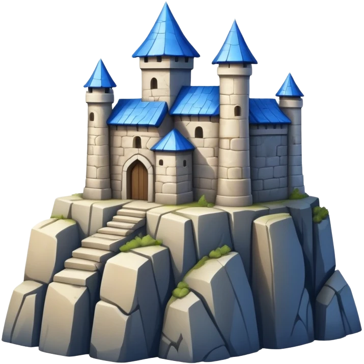 blue-roofed fortress on the rock emoji