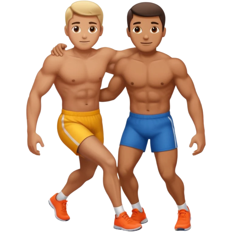 a situation in which one person is pushing the other with his hands behind him emoji