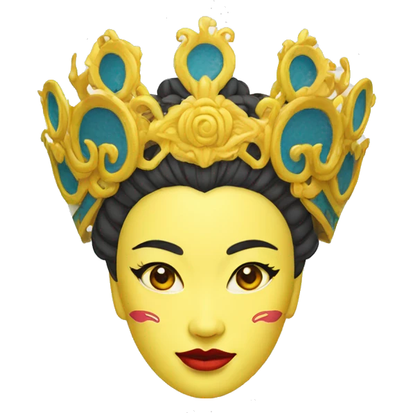 Yellow Woman Peking Opera Head Crown emoji