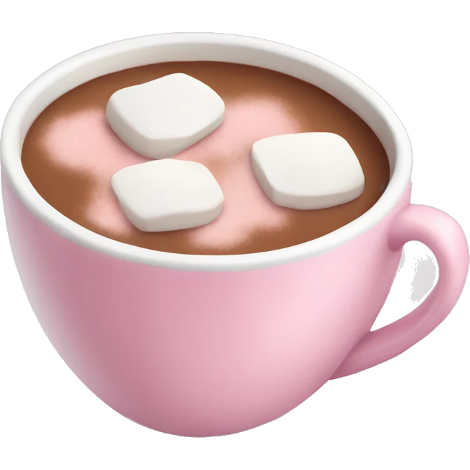 Light pink hot coco with marshmallows emoji