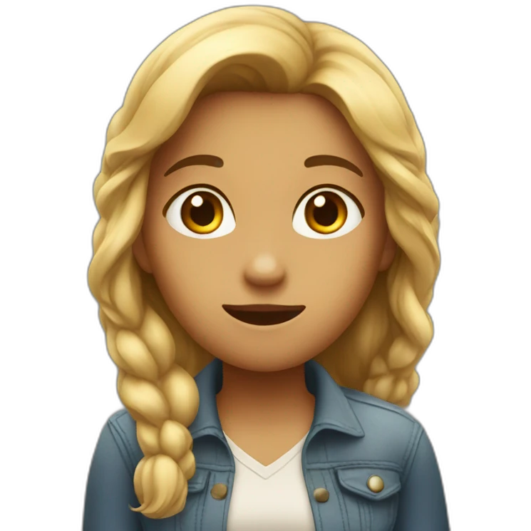 a girl slightly anxious but somewhat grateful emoji