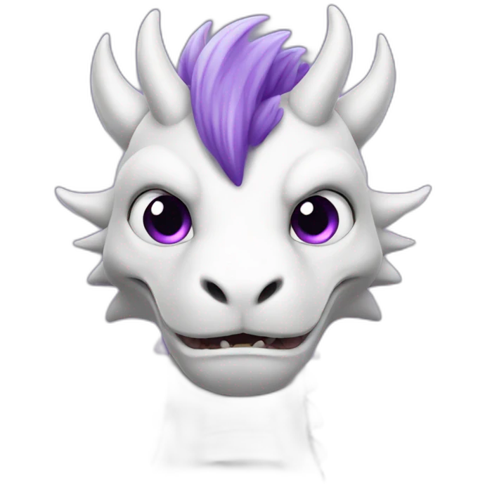 white dragon with purple hair emoji