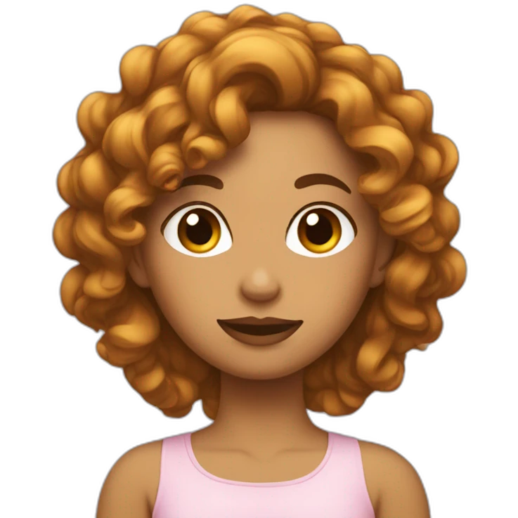 Femme cheveux ondulé qui fait un calin emoji