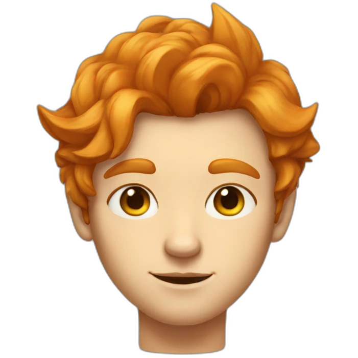 guy with ginger hair fox ears two triangle markings on the cheeks eyes yellow emoji