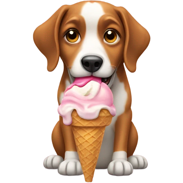 Dog eating an ice cream cone  emoji
