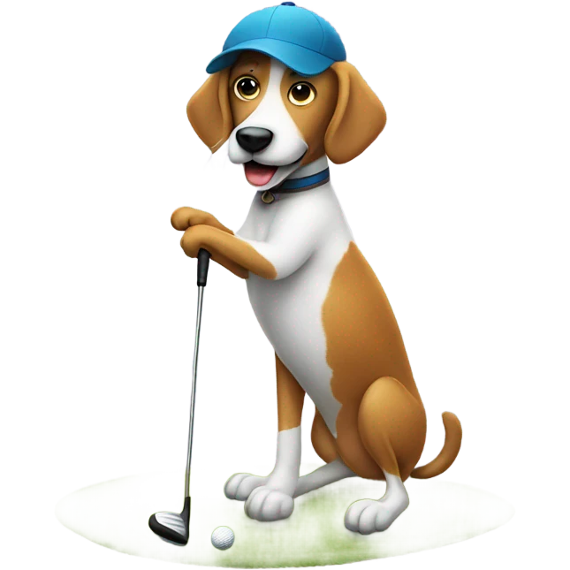 Dog playing golf emoji